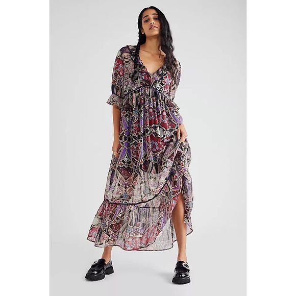 Free People Carmella Maxi Dress Size L - Picture 1 of 7